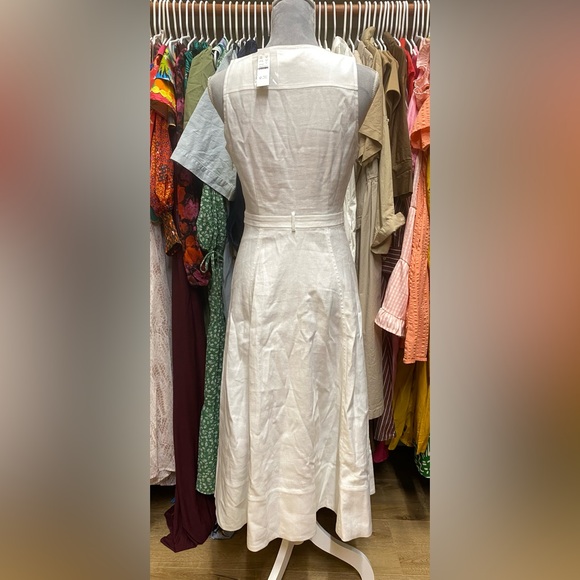 NWT jcrew sleveles midi dress in stretch linen blend - Picture 3 of 7